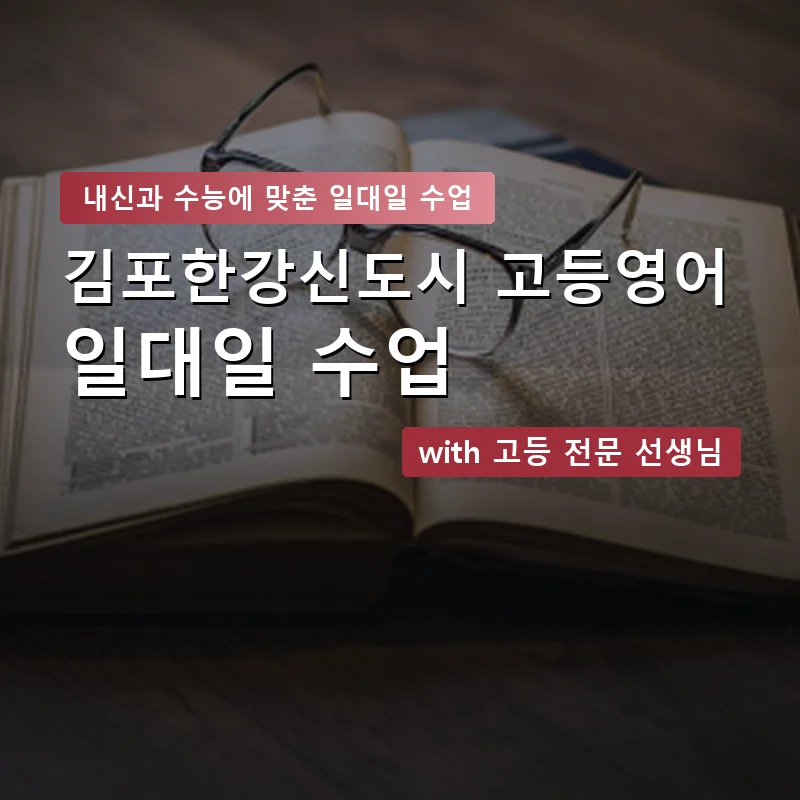 김포한강신도시 고등학생영어회화 — 영과전 1:1 맞춤 수업 안내 이미지