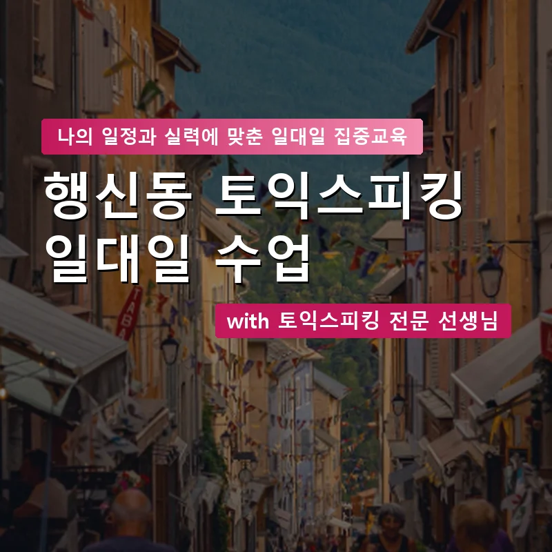 행신동 토익스피킹과외 — 영과전 1:1 맞춤 수업 안내 이미지