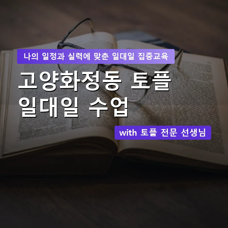 고양화정동 토플과외 — 영과전 1:1 맞춤 수업 안내 이미지