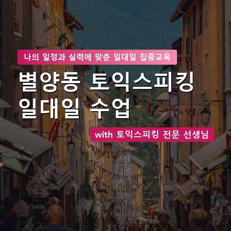 별양동 토익스피킹과외 — 영과전 1:1 맞춤 수업 안내 이미지