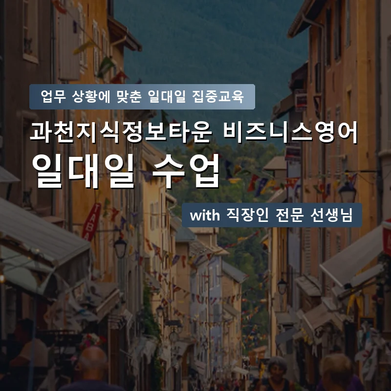 과천지식정보타운 직장인영어과외 — 영과전 1:1 맞춤 수업 안내 이미지