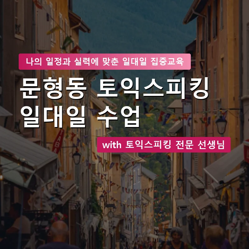 문형동 토익스피킹과외 — 영과전 1:1 맞춤 수업 안내 이미지