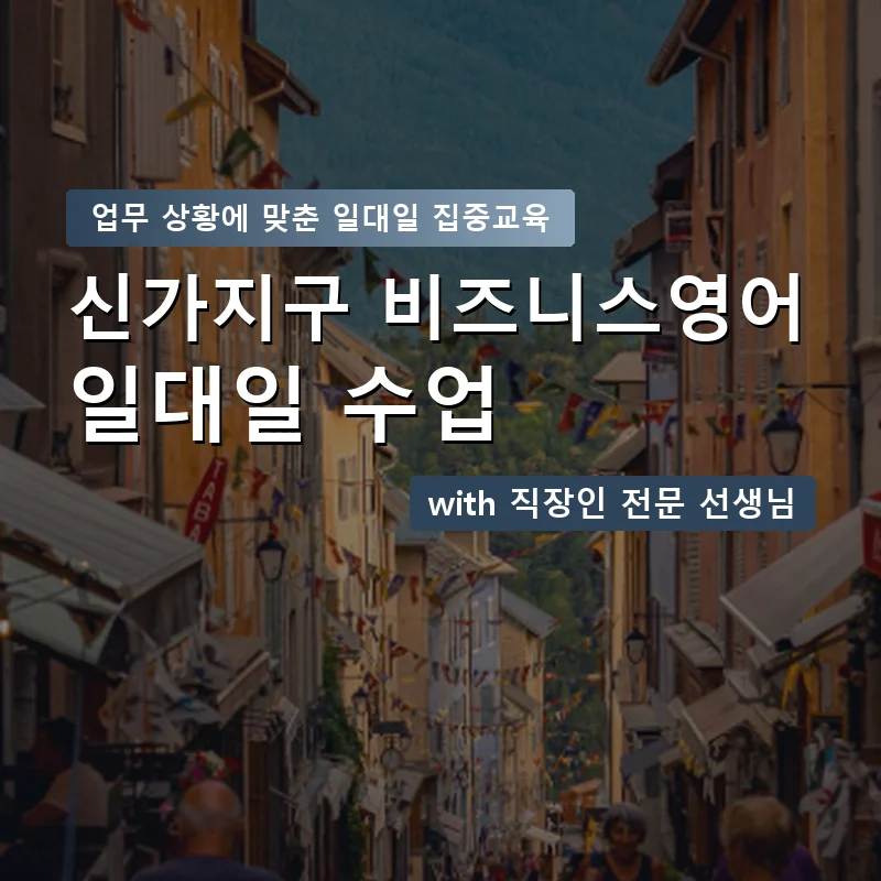 신가지구 직장인영어과외 — 영과전 1:1 맞춤 수업 안내 이미지