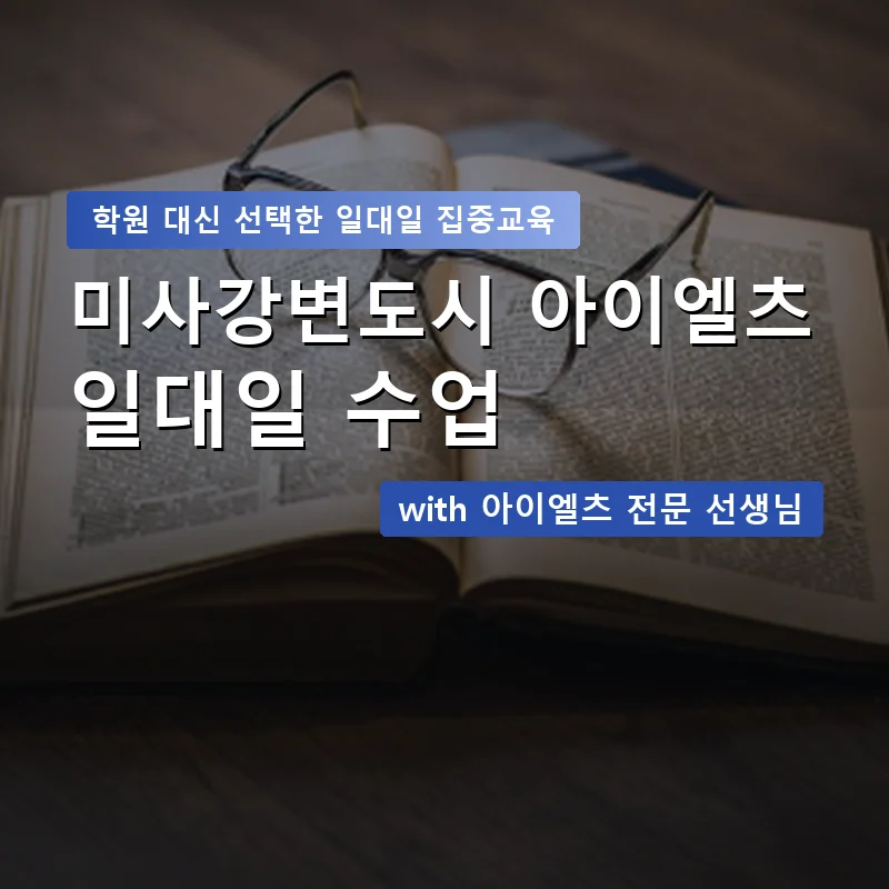 미사강변도시 아이엘츠학원 — 영과전 1:1 맞춤 수업 안내 이미지