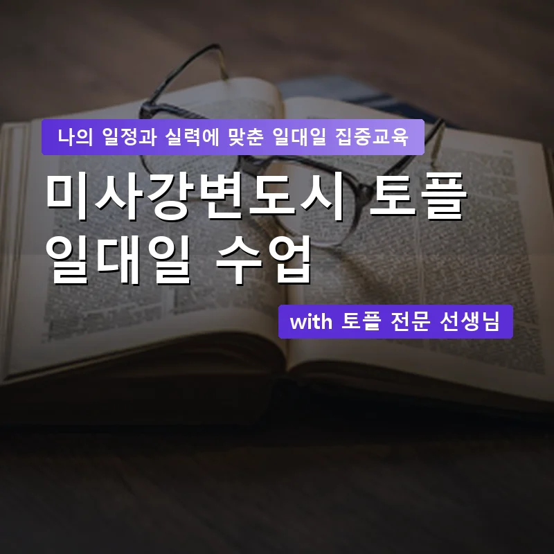 미사강변도시 토플과외 — 영과전 1:1 맞춤 수업 안내 이미지
