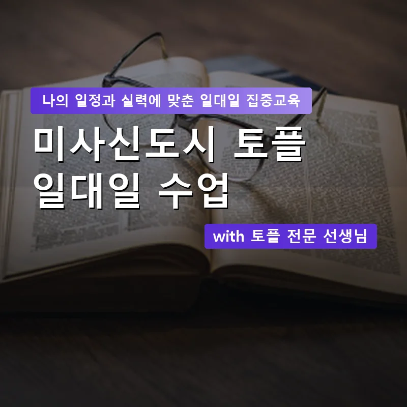 미사신도시 토플과외 — 영과전 1:1 맞춤 수업 안내 이미지