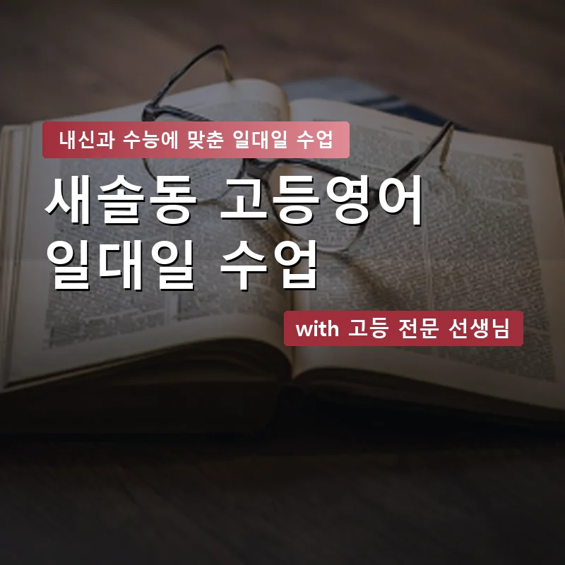 새솔동 고등학생영어회화 — 영과전 1:1 맞춤 수업 안내 이미지