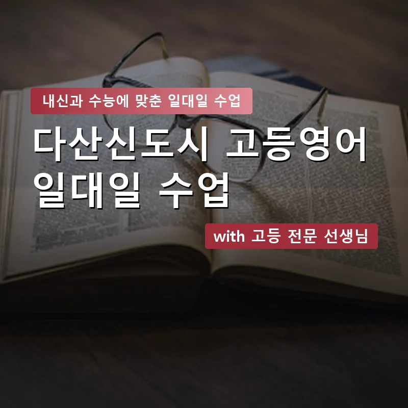 다산신도시 고등학생영어회화 — 영과전 1:1 맞춤 수업 안내 이미지