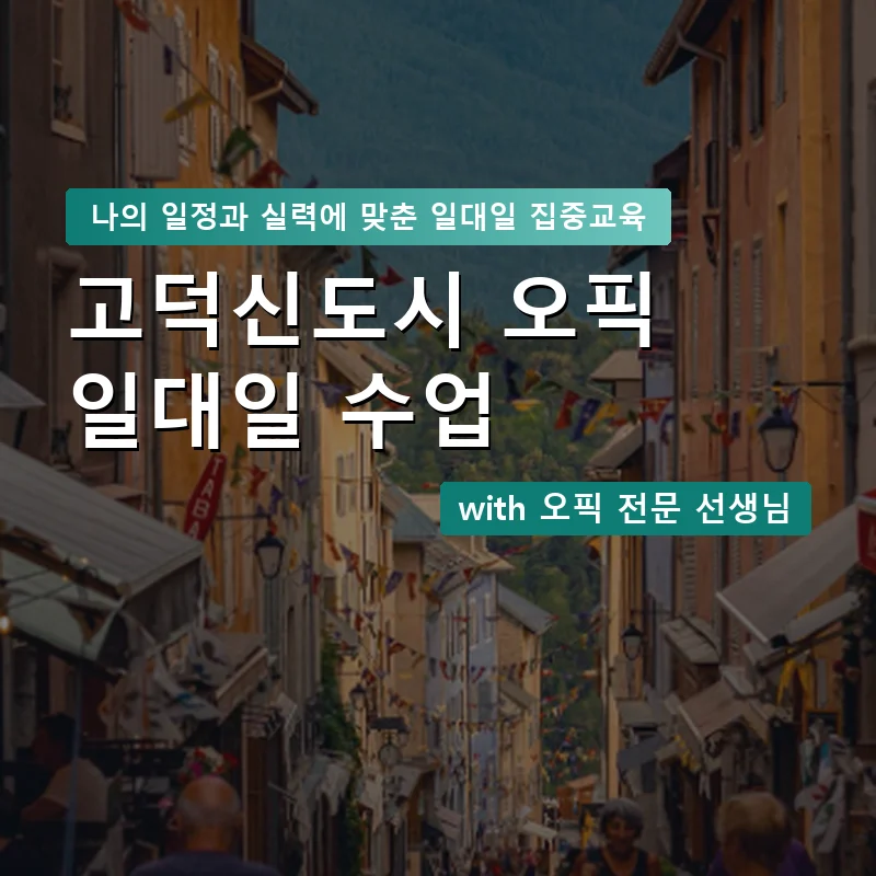 고덕신도시 오픽과외 — 영과전 1:1 맞춤 수업 안내 이미지