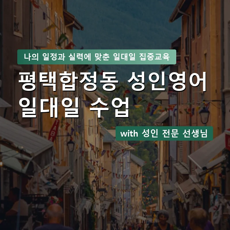 평택합정동 성인영어과외 — 영과전 1:1 맞춤 수업 안내 이미지