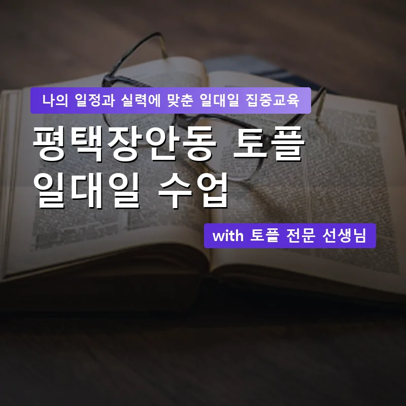 평택장안동 토플과외 — 영과전 1:1 맞춤 수업 안내 이미지