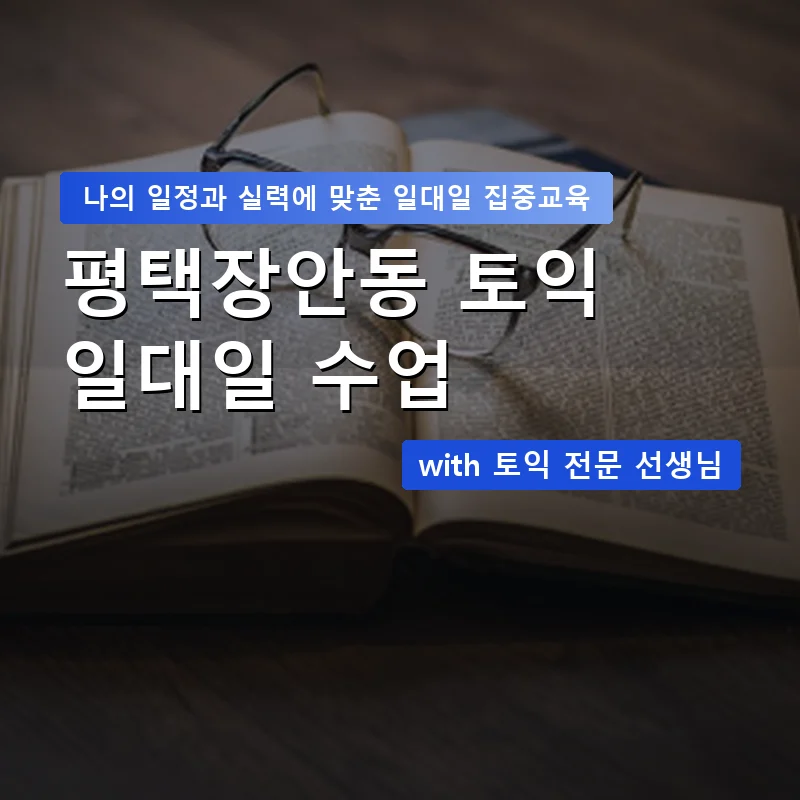 평택장안동 토익과외 — 영과전 1:1 맞춤 수업 안내 이미지
