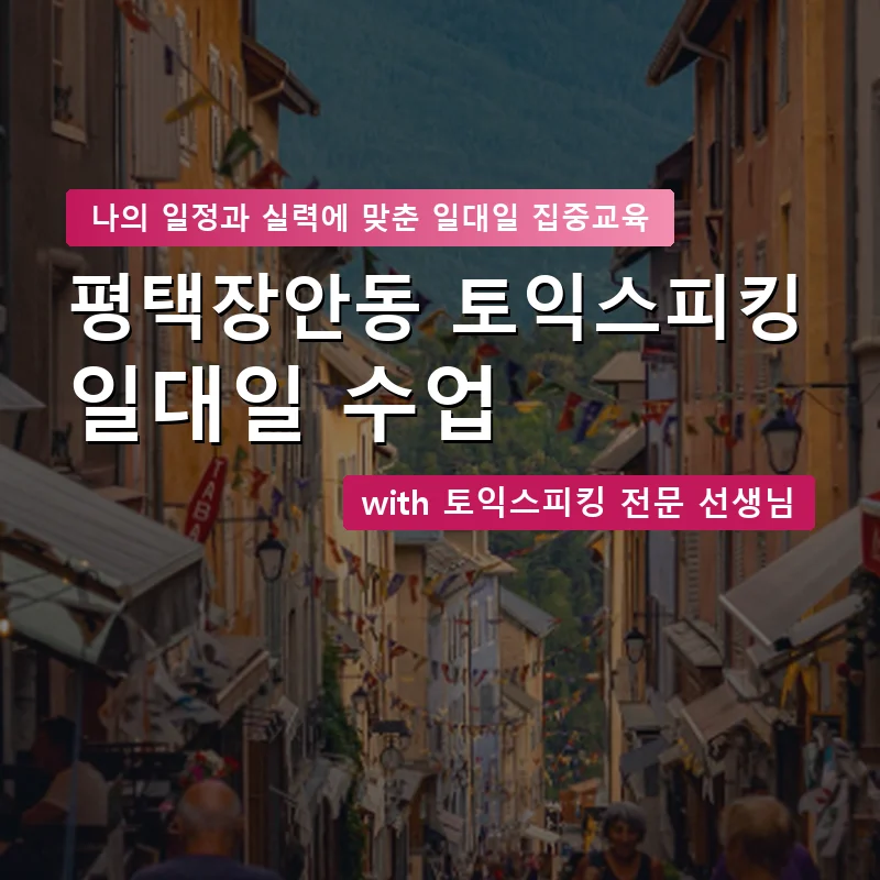 평택장안동 토익스피킹과외 — 영과전 1:1 맞춤 수업 안내 이미지