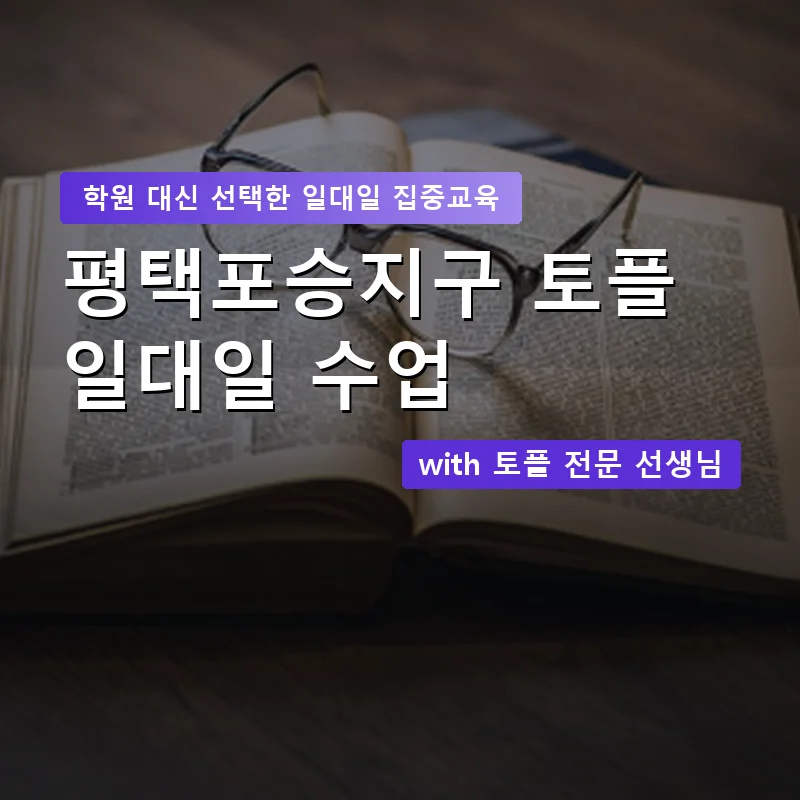 평택포승지구 토플학원 — 영과전 1:1 맞춤 수업 안내 이미지