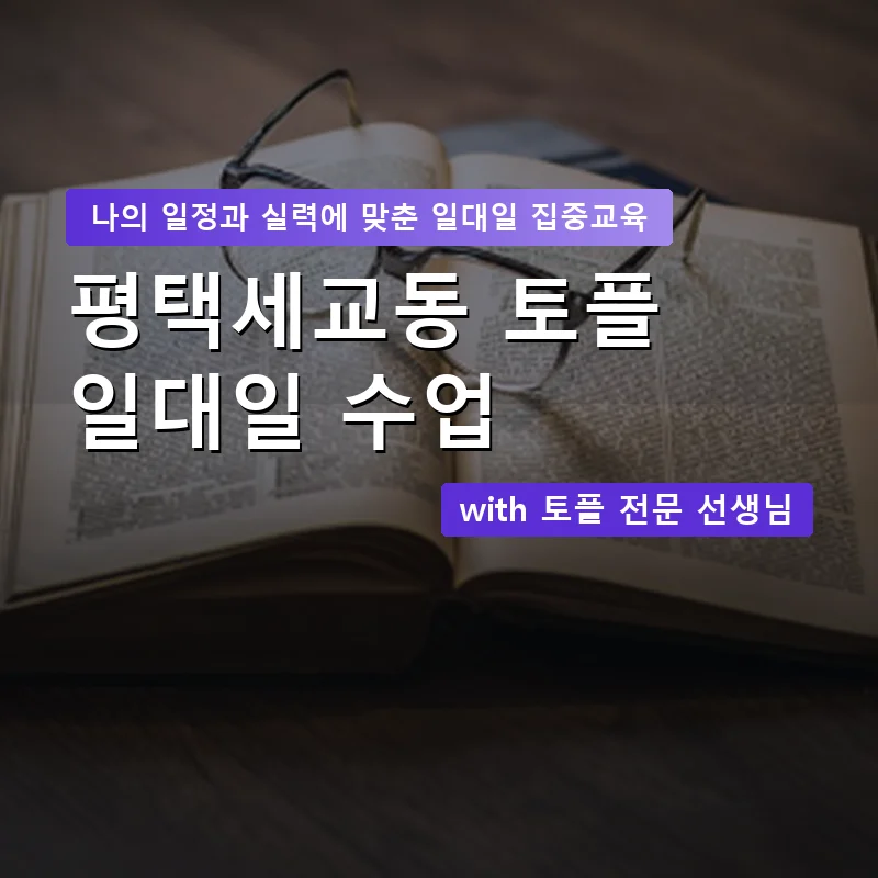 평택세교동 토플과외 — 영과전 1:1 맞춤 수업 안내 이미지