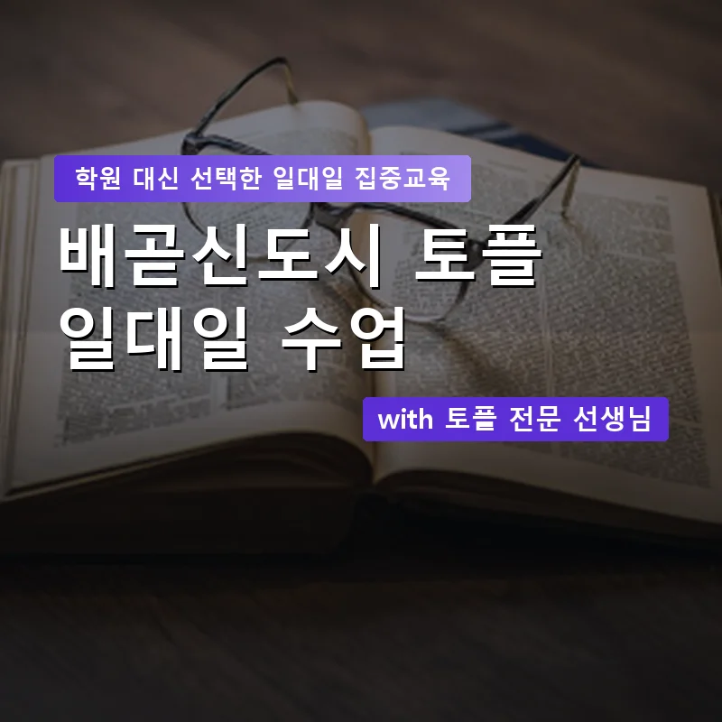 배곧신도시 토플학원 — 영과전 1:1 맞춤 수업 안내 이미지