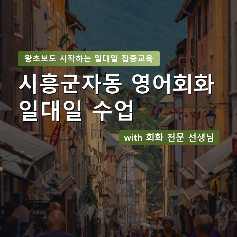 시흥군자동 1:1 영어회화과외 — 영과전 1:1 맞춤 수업 안내 이미지