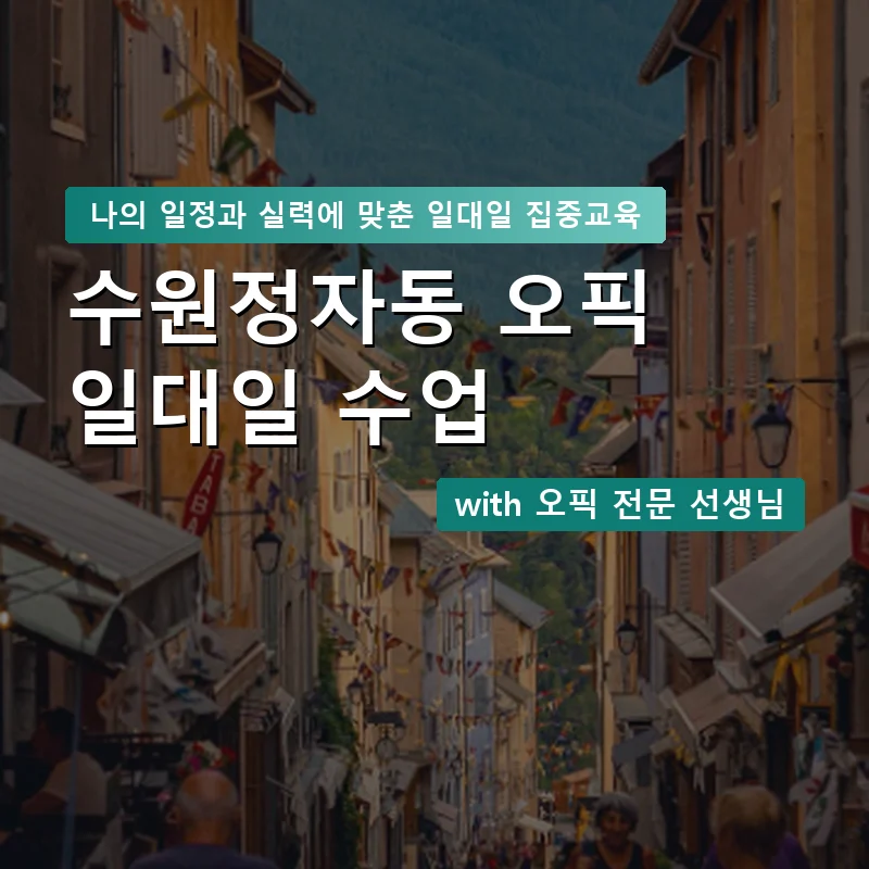 수원정자동 오픽과외 — 영과전 1:1 맞춤 수업 안내 이미지
