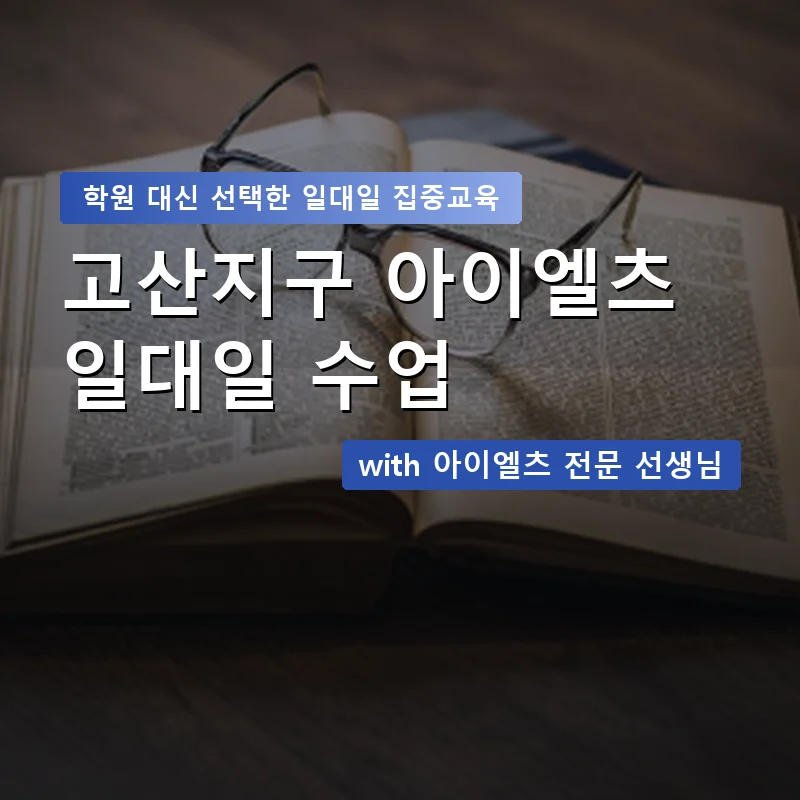 고산지구 아이엘츠학원 — 영과전 1:1 맞춤 수업 안내 이미지