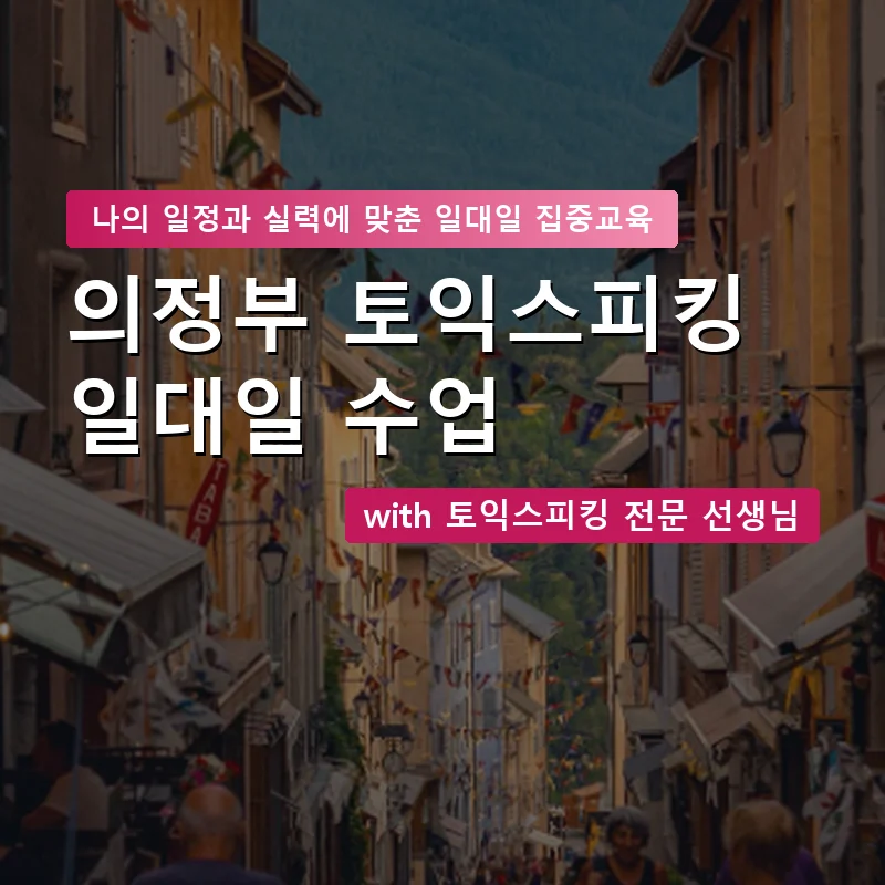 의정부 토익스피킹과외 — 영과전 1:1 맞춤 수업 안내 이미지