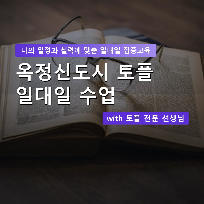 옥정신도시 토플과외 — 영과전 1:1 맞춤 수업 안내 이미지