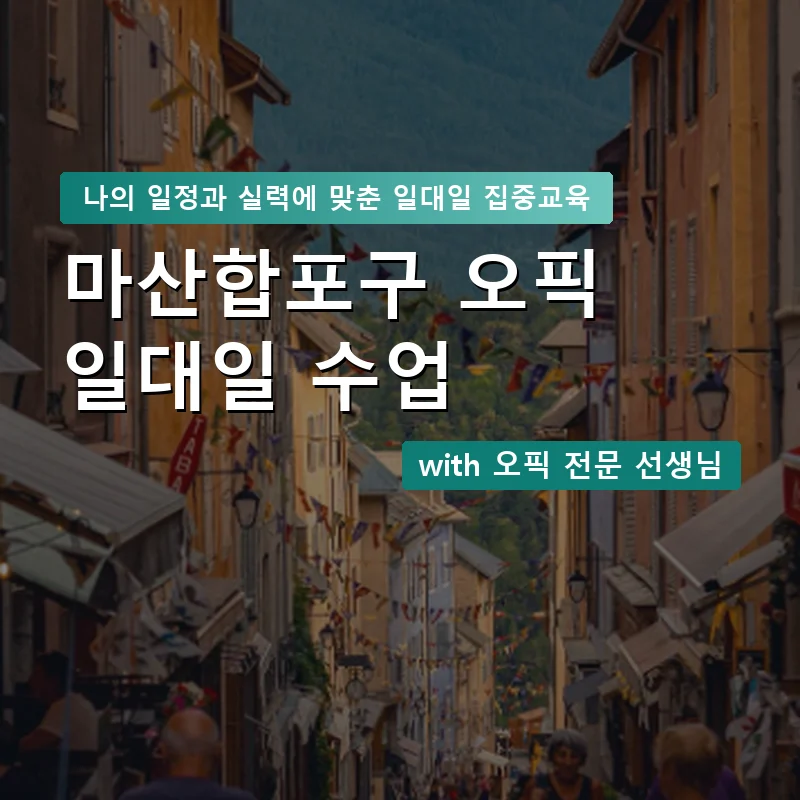 마산합포구 오픽과외 — 영과전 1:1 맞춤 수업 안내 이미지