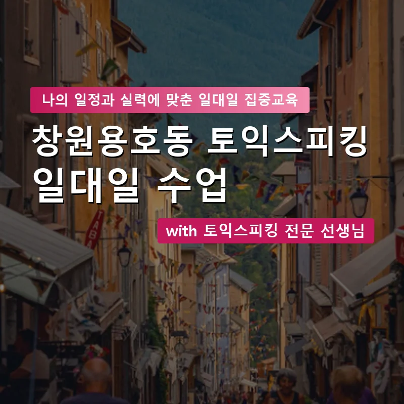 창원용호동 토익스피킹과외 — 영과전 1:1 맞춤 수업 안내 이미지