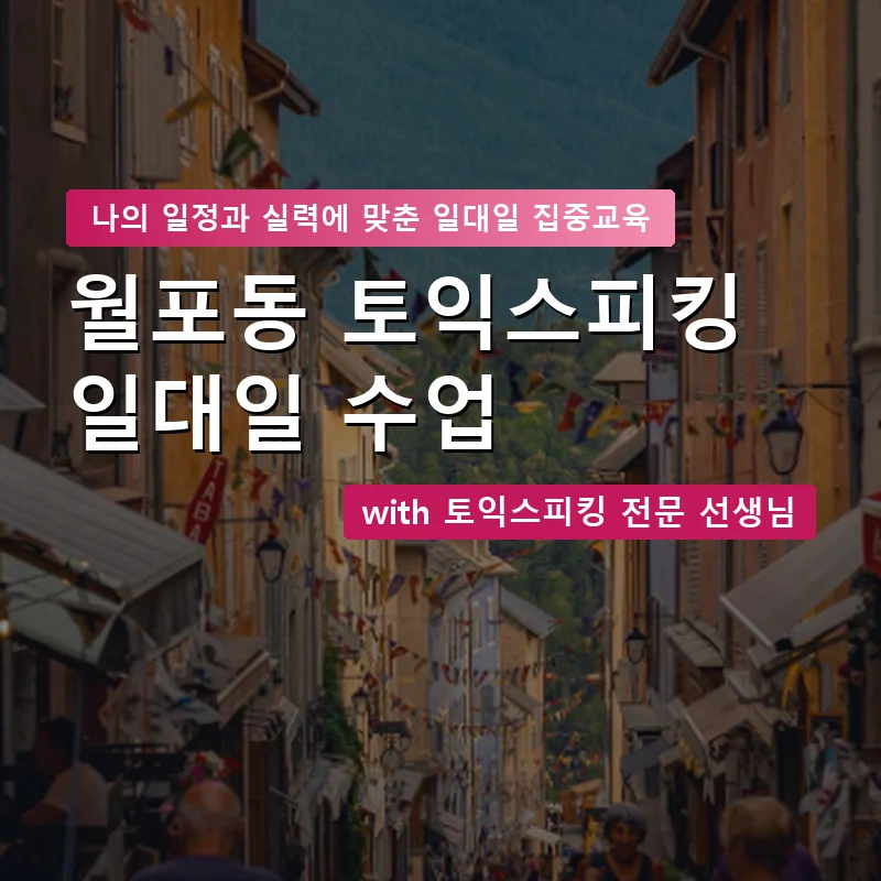 월포동 토익스피킹과외 — 영과전 1:1 맞춤 수업 안내 이미지