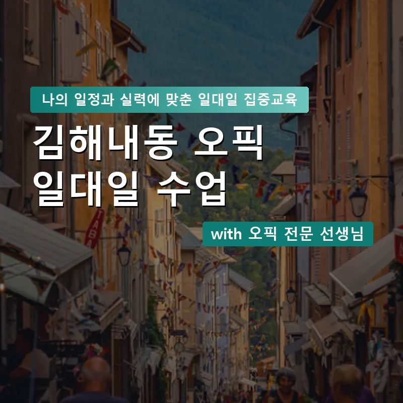 김해내동 오픽과외 — 영과전 1:1 맞춤 수업 안내 이미지