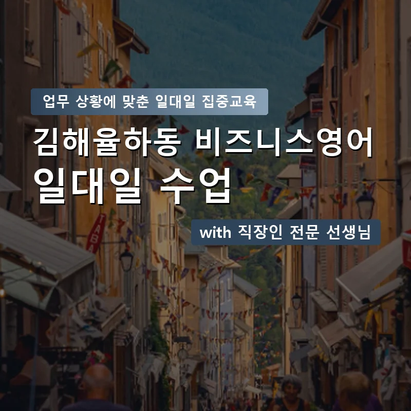 김해율하동 직장인영어과외 — 영과전 1:1 맞춤 수업 안내 이미지