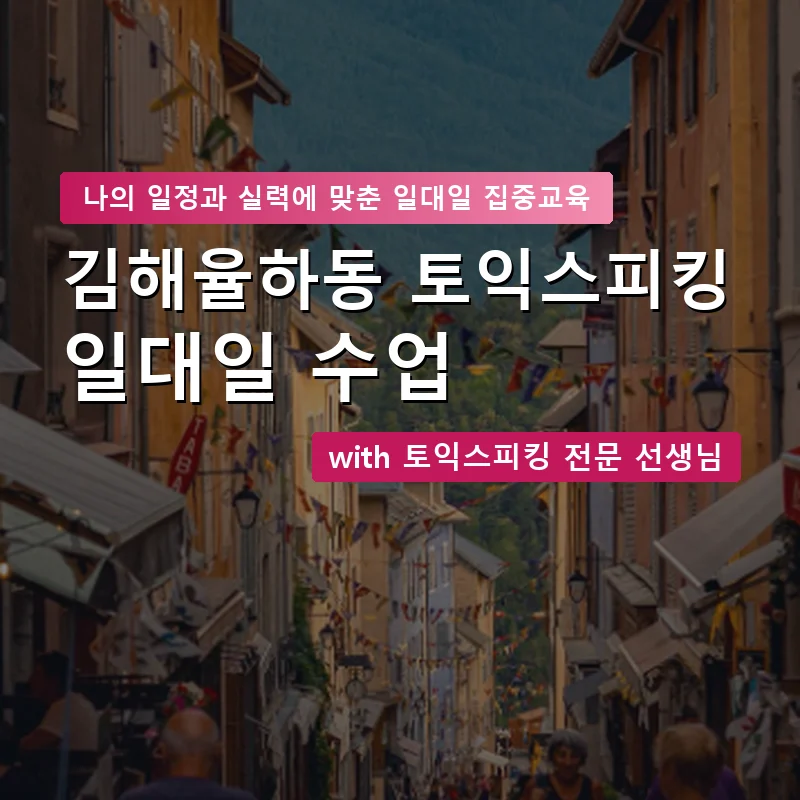 김해율하동 토익스피킹과외 — 영과전 1:1 맞춤 수업 안내 이미지