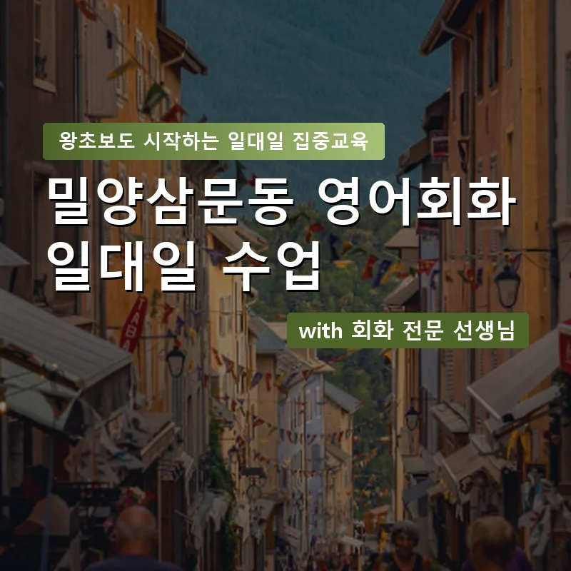 밀양삼문동 1:1 영어회화과외 — 영과전 1:1 맞춤 수업 안내 이미지
