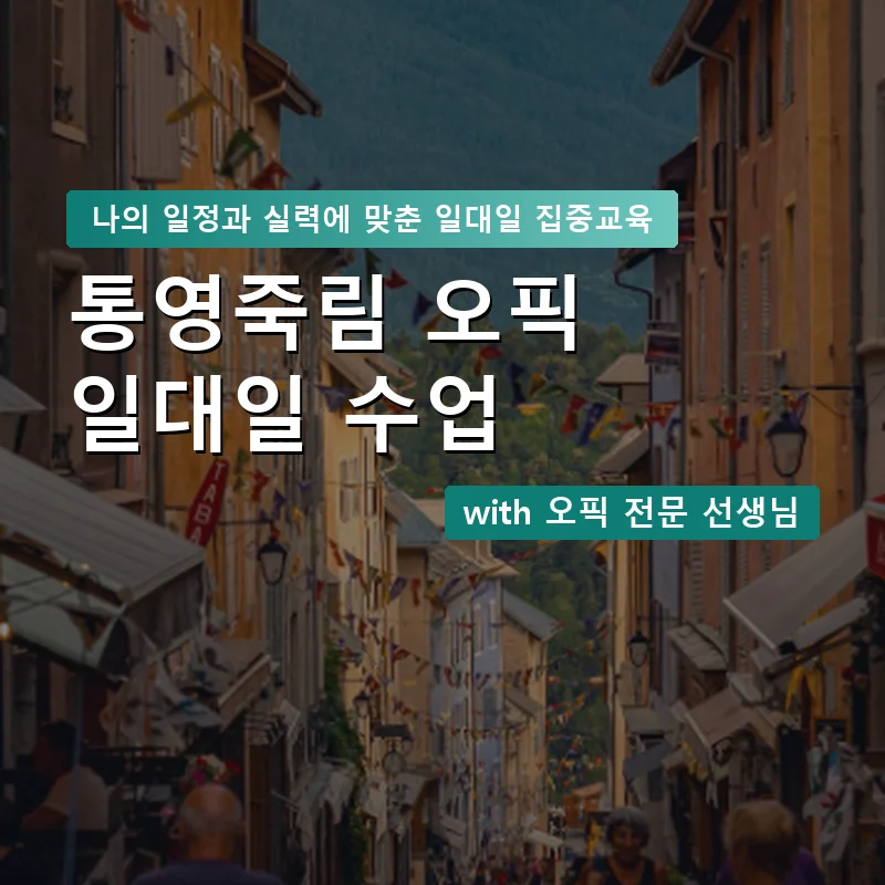 통영죽림 오픽과외 — 영과전 1:1 맞춤 수업 안내 이미지