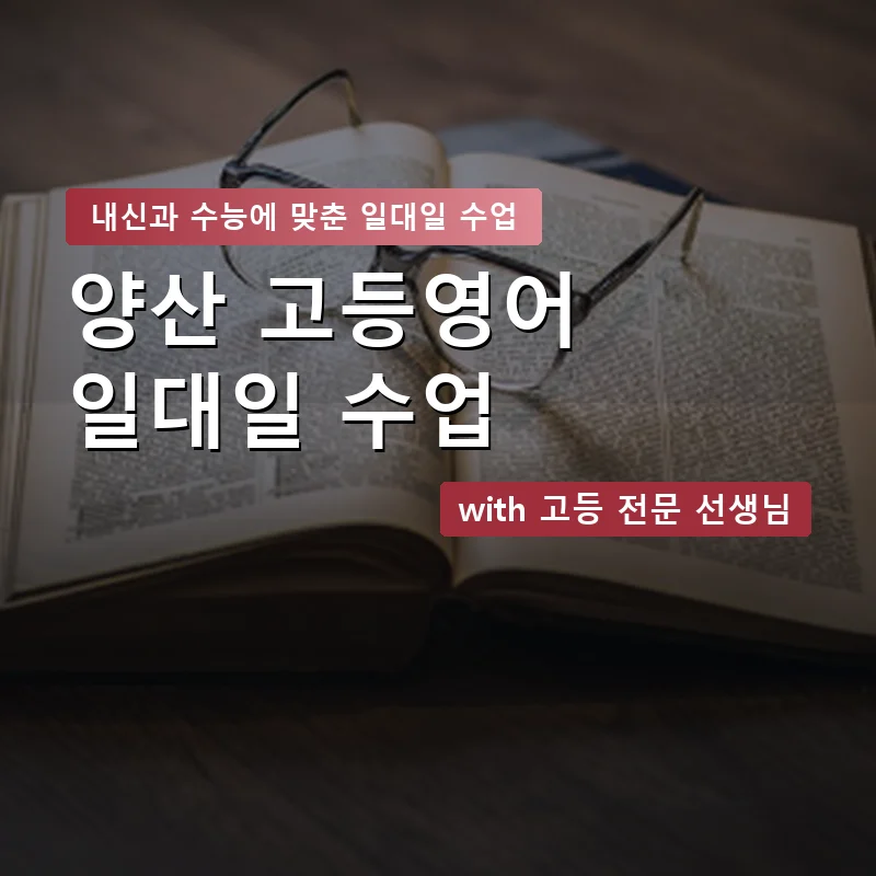 양산 고등학생영어회화 — 영과전 1:1 맞춤 수업 안내 이미지
