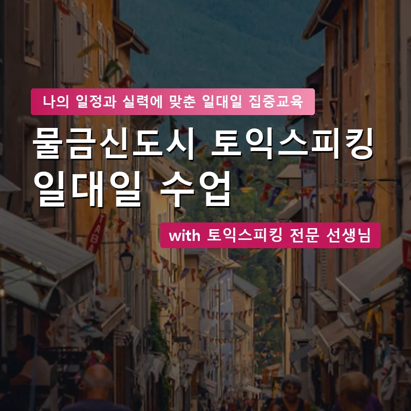 물금신도시 토익스피킹과외 — 영과전 1:1 맞춤 수업 안내 이미지