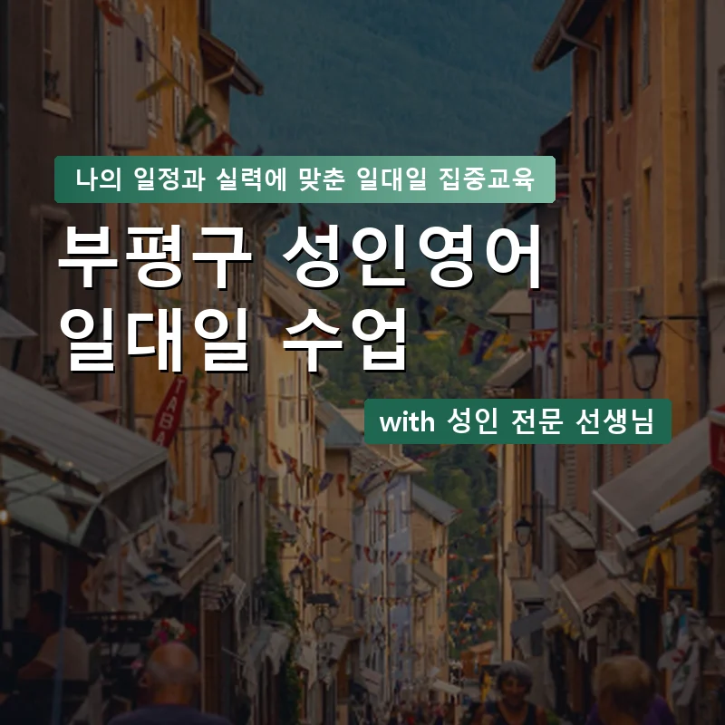 부평구 성인영어과외 — 영과전 1:1 맞춤 수업 안내 이미지