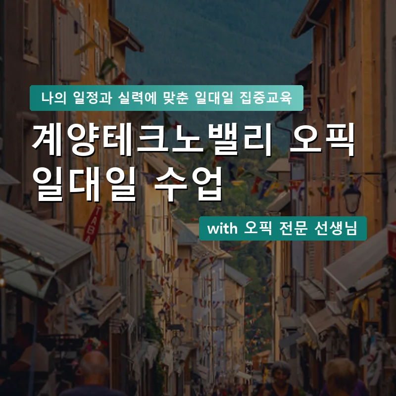 계양테크노밸리 오픽과외 — 영과전 1:1 맞춤 수업 안내 이미지