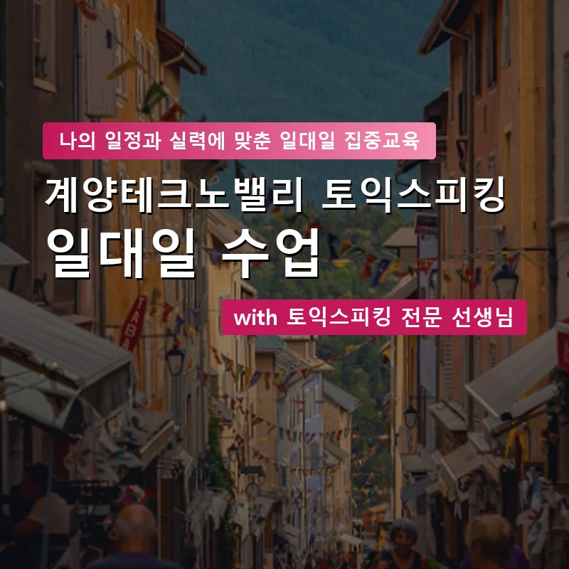 계양테크노밸리 토익스피킹과외 — 영과전 1:1 맞춤 수업 안내 이미지