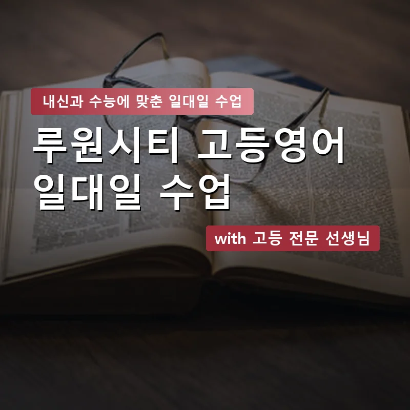 루원시티 고등학생영어회화 — 영과전 1:1 맞춤 수업 안내 이미지