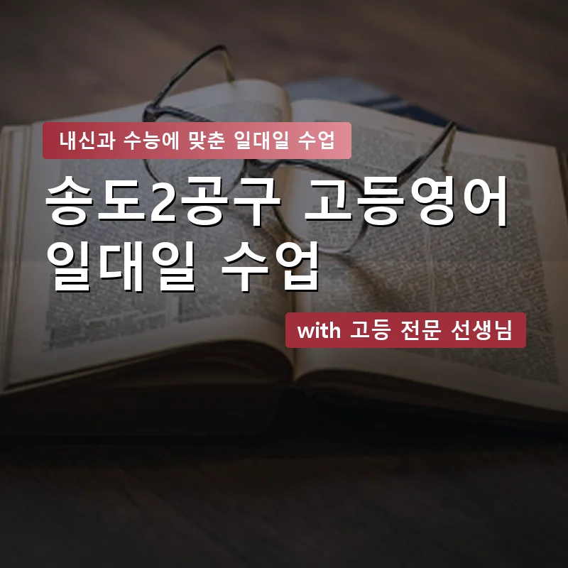 송도2공구 고등학생영어회화 — 영과전 1:1 맞춤 수업 안내 이미지