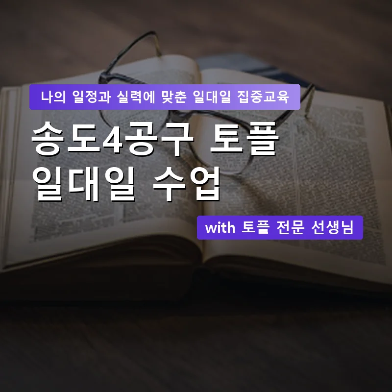 송도4공구 토플과외 — 영과전 1:1 맞춤 수업 안내 이미지