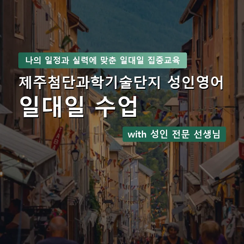 제주첨단과학기술단지 성인영어과외 — 영과전 1:1 맞춤 수업 안내 이미지