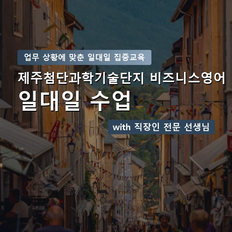 제주첨단과학기술단지 직장인영어과외 — 영과전 1:1 맞춤 수업 안내 이미지