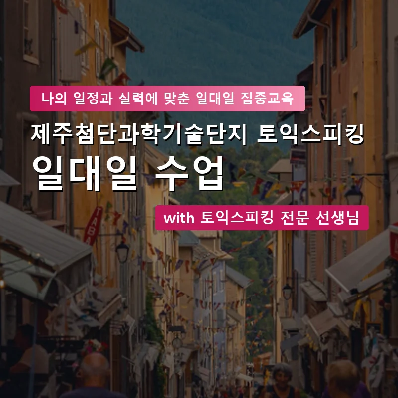 제주첨단과학기술단지 토익스피킹과외 — 영과전 1:1 맞춤 수업 안내 이미지