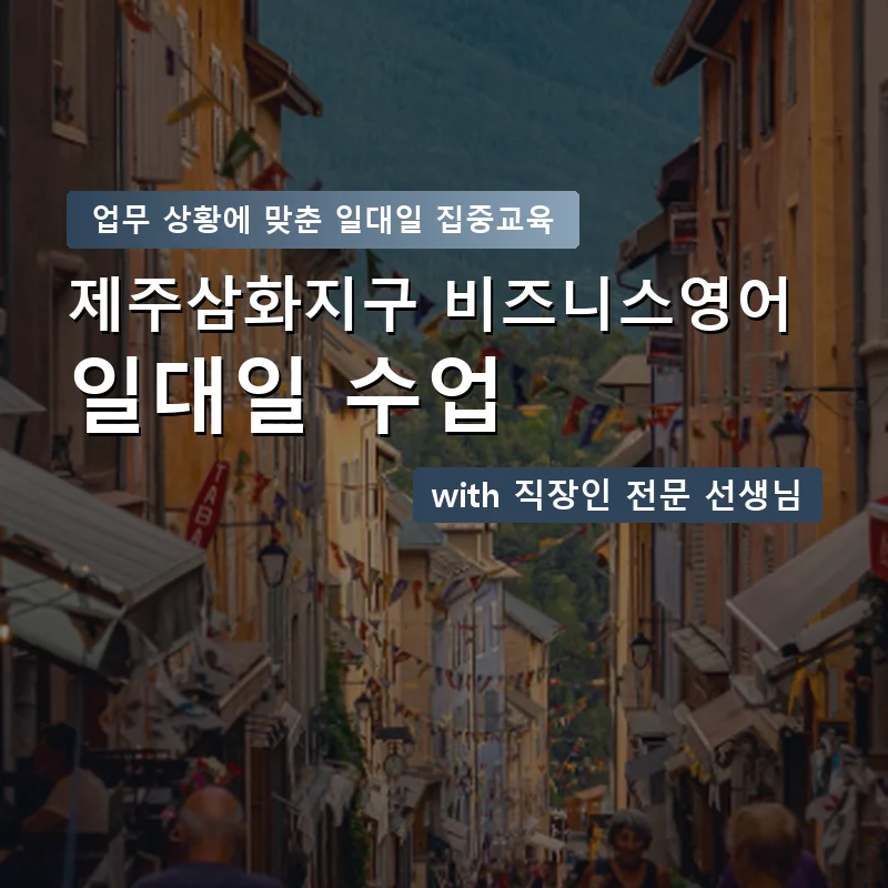 제주삼화지구 직장인영어과외 — 영과전 1:1 맞춤 수업 안내 이미지