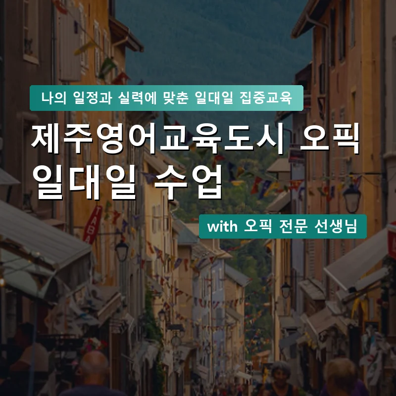 제주영어교육도시 오픽과외 — 영과전 1:1 맞춤 수업 안내 이미지