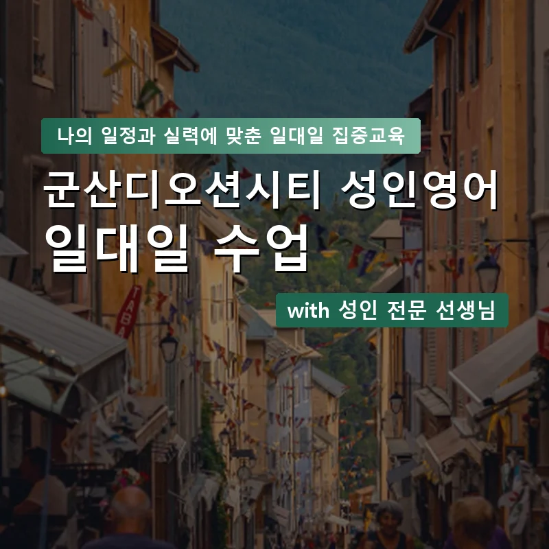 군산디오션시티 성인영어과외 — 영과전 1:1 맞춤 수업 안내 이미지