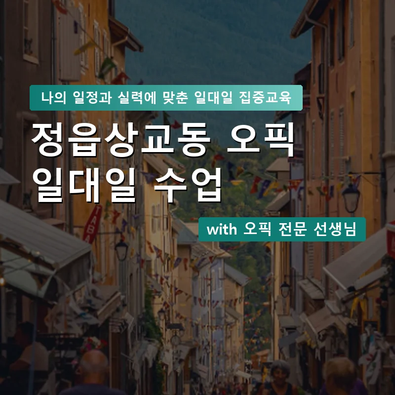 정읍상교동 오픽과외 — 영과전 1:1 맞춤 수업 안내 이미지