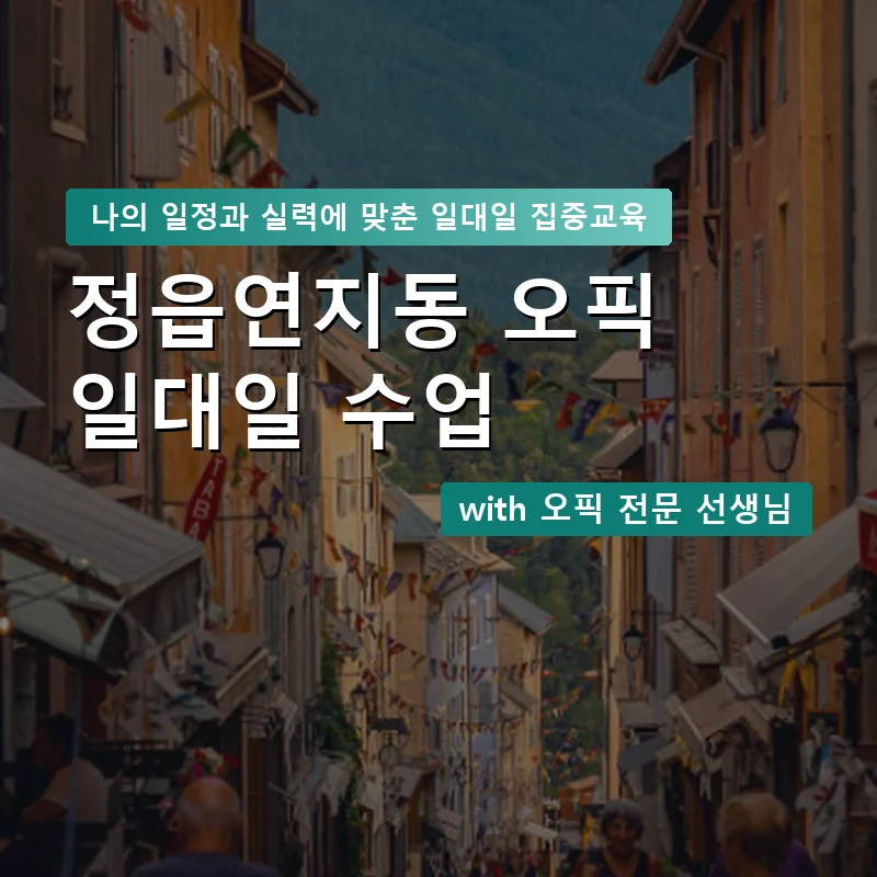 정읍연지동 오픽과외 — 영과전 1:1 맞춤 수업 안내 이미지