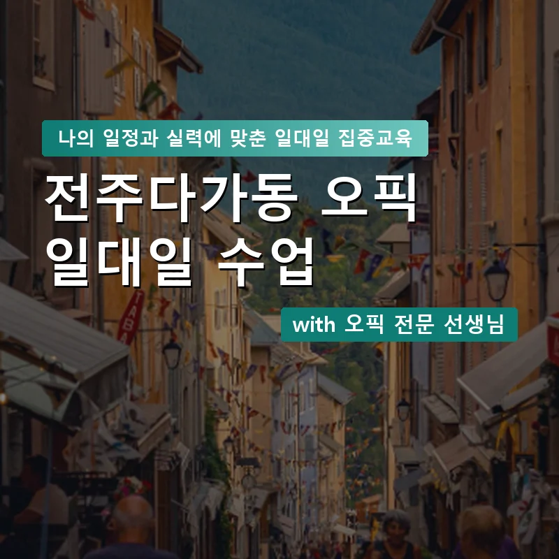 전주다가동 오픽과외 — 영과전 1:1 맞춤 수업 안내 이미지